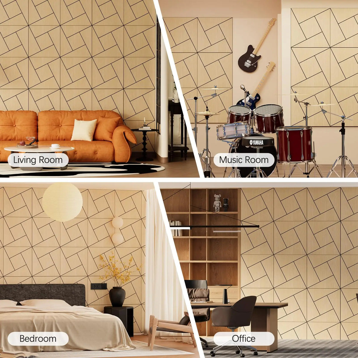 Self Adhesive Acoustic Wall Panels For Home And Office