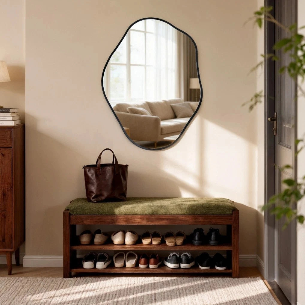 Luvodi Freeform Asymmetrical Wall Mirror With Aluminum Frame