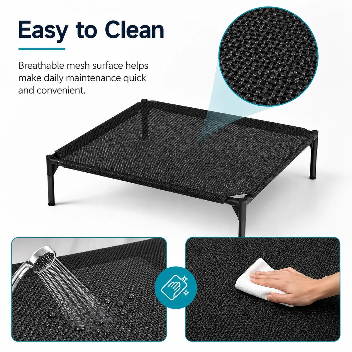 Elevated Breathable Mesh Pet Cot For Dogs And Cats
