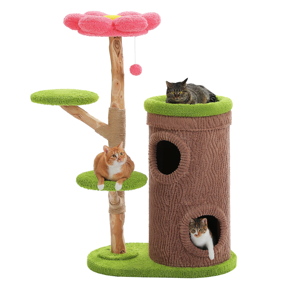P Indoor Cat Tower With Condos And Thick Scratching Posts