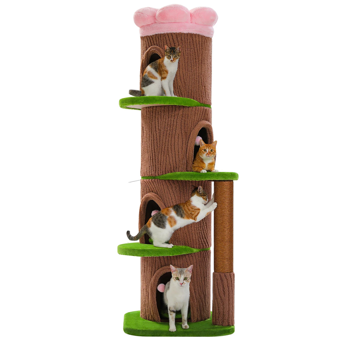 P Indoor Cat Tower With Condos And Thick Scratching Posts
