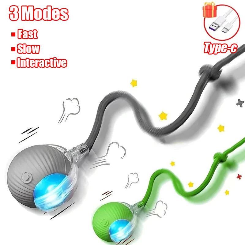 Automatic Rolling Cat Ball Toy Rechargeable Interactive Pet Mouse Simulator