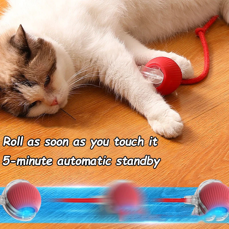 Automatic Rolling Cat Ball Toy Rechargeable Interactive Pet Mouse Simulator