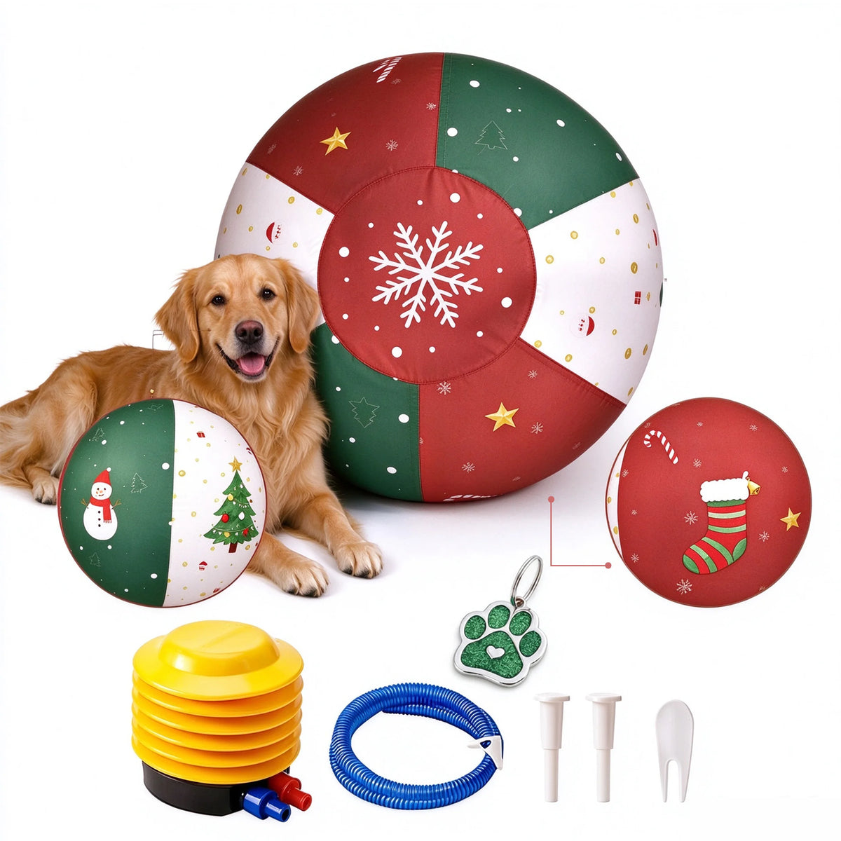 Christmas Nylon Inflatable Dog Sheep Ball Tear Resistant Pet Toy