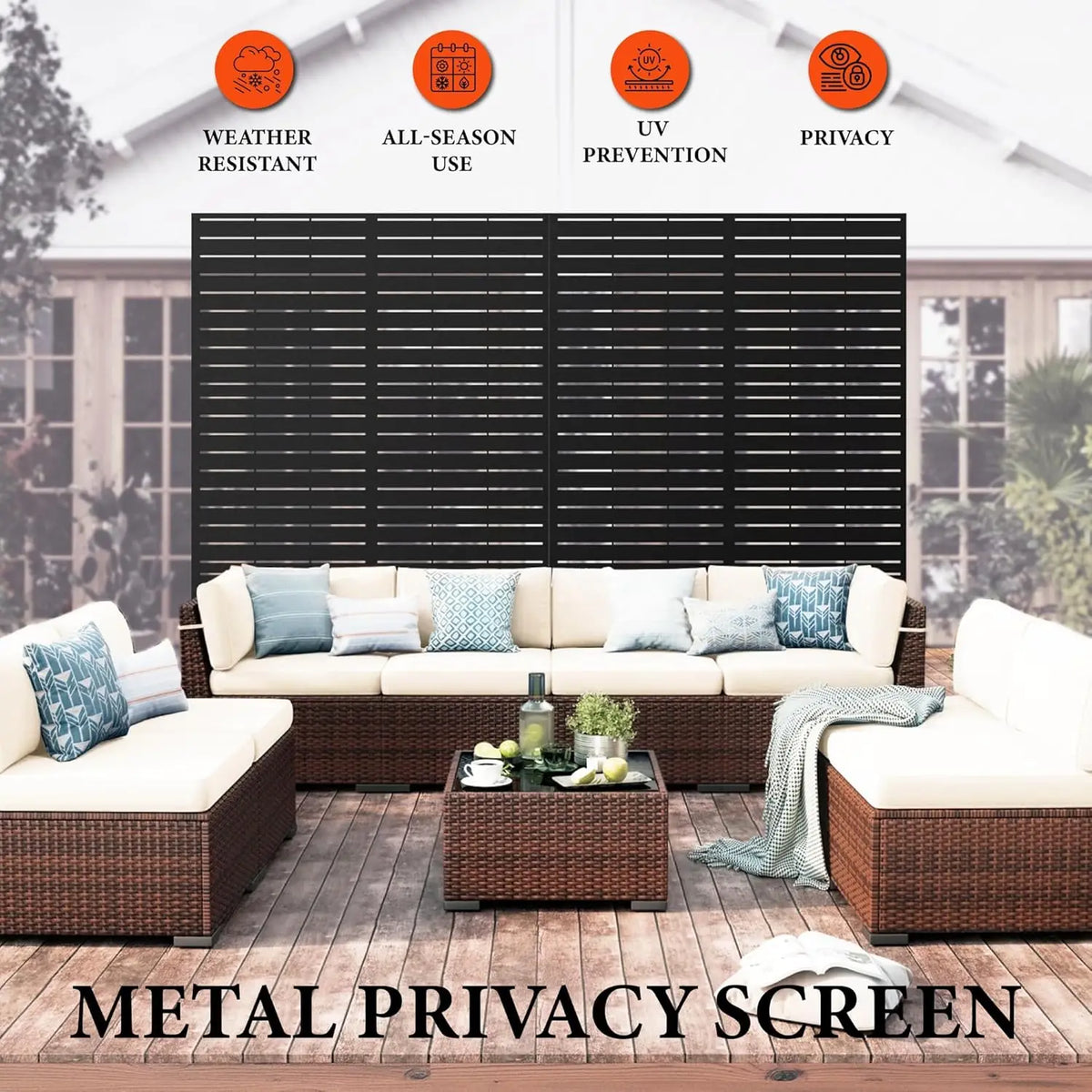 Twister CK Metal Garden Privacy Screen With Outdoor Divider