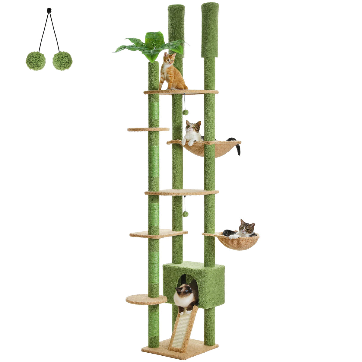 Pawz Road Height Adjustable Cat Tree With Hammock And Posts