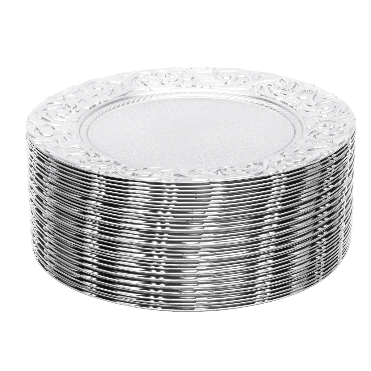 100 Piece Round Reusable Charger Plates For Weddings And Banquets