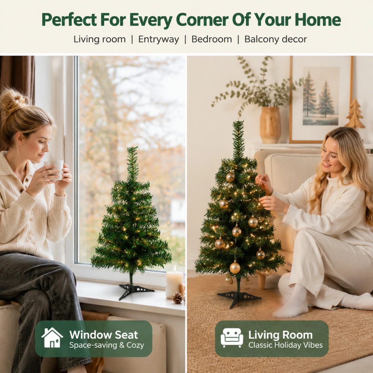 Artificial Pine Christmas Tree For Indoor Outdoor Home Decor