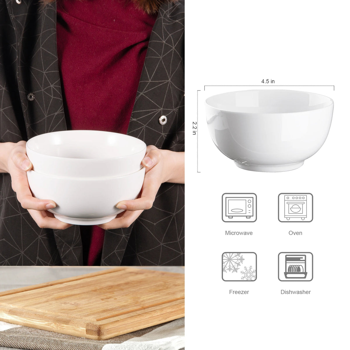 Premium Ceramic Bowls Set For Cereal Soup And Pasta Serving