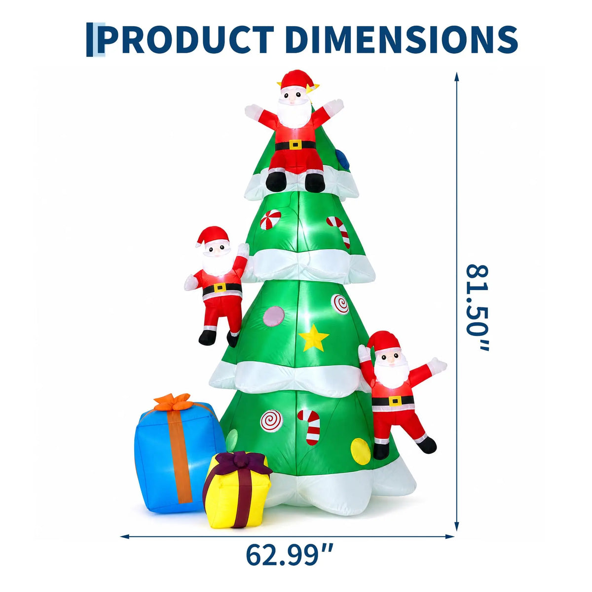 HiMISS Inflatable Christmas Tree Santa Led Lights Blower Outdoor Decoration