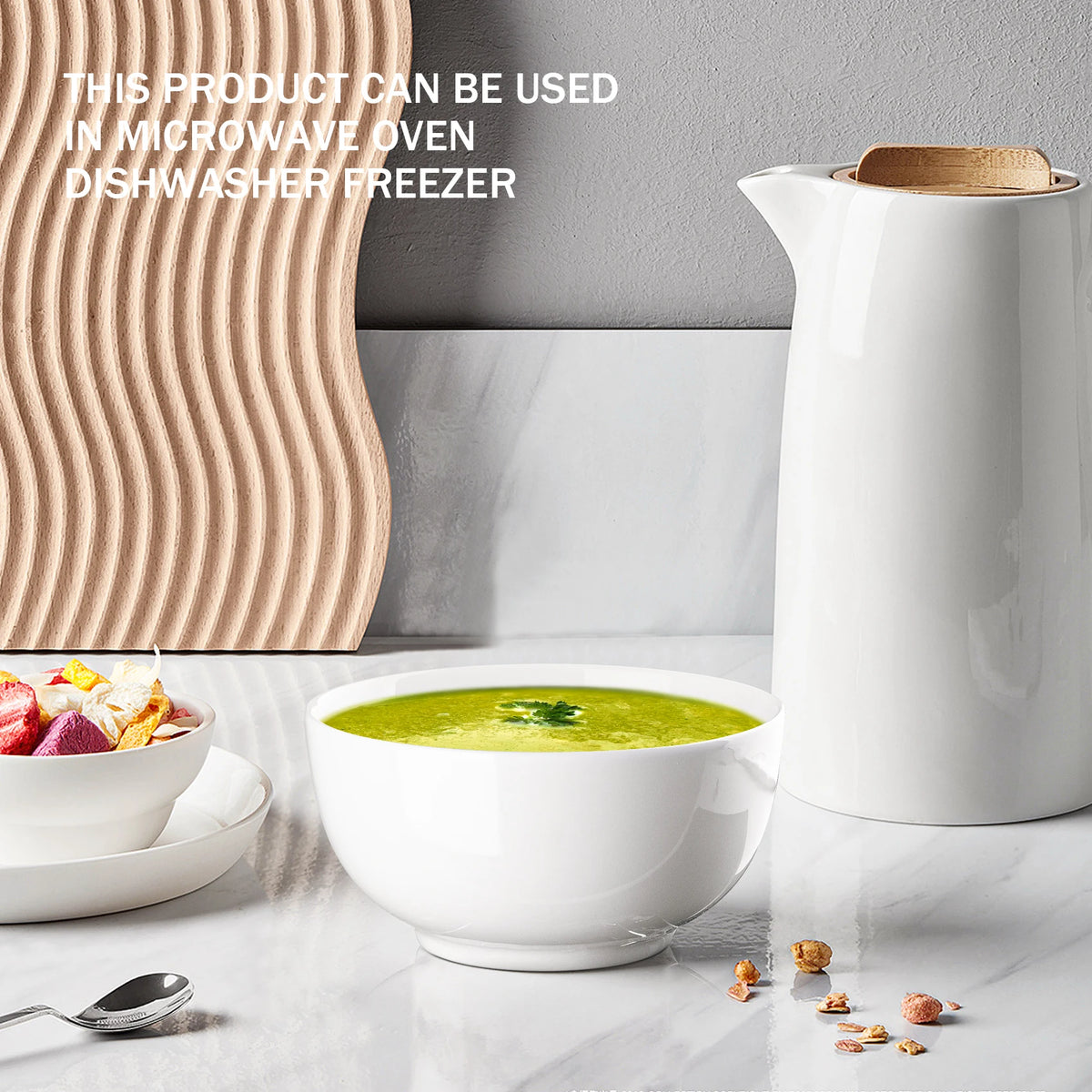 Premium Ceramic Bowls Set For Cereal Soup And Pasta Serving