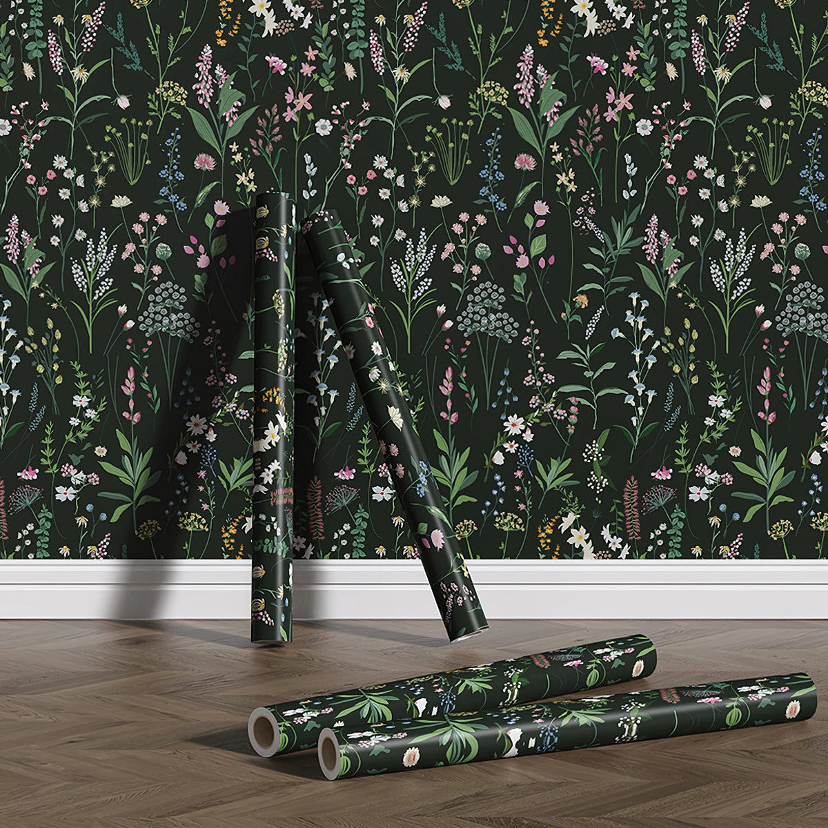 Jiffdiff Retro Floral Peel And Stick Vinyl Wallpaper Roll