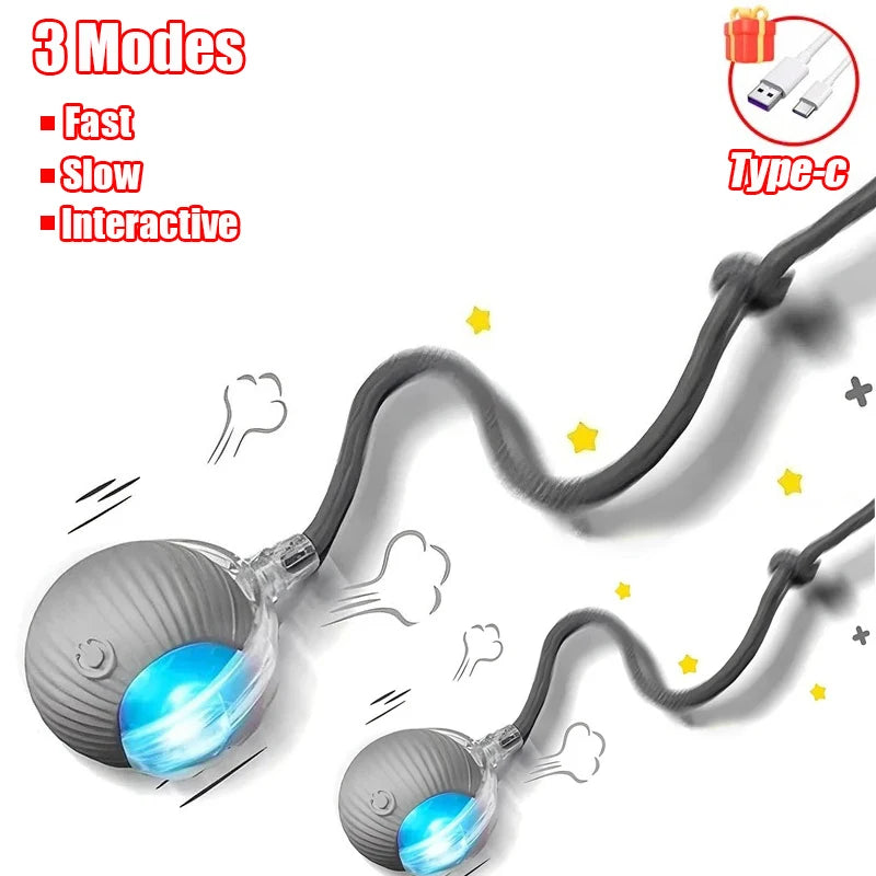 Automatic Rolling Cat Ball Toy Rechargeable Interactive Pet Mouse Simulator