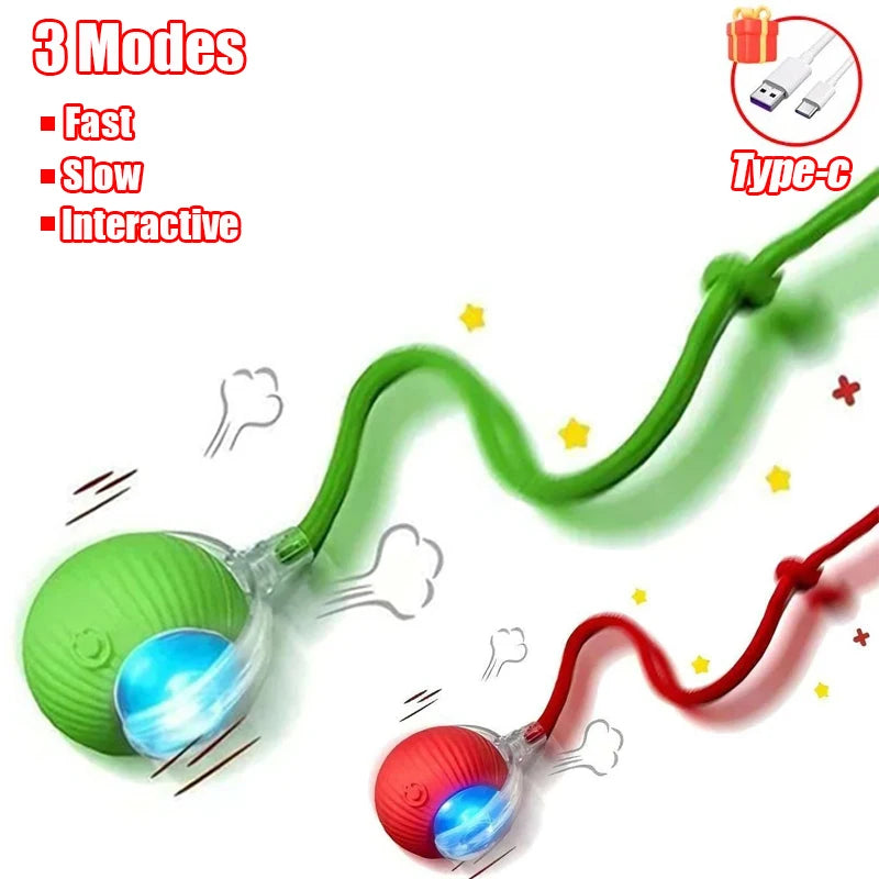 Automatic Rolling Cat Ball Toy Rechargeable Interactive Pet Mouse Simulator