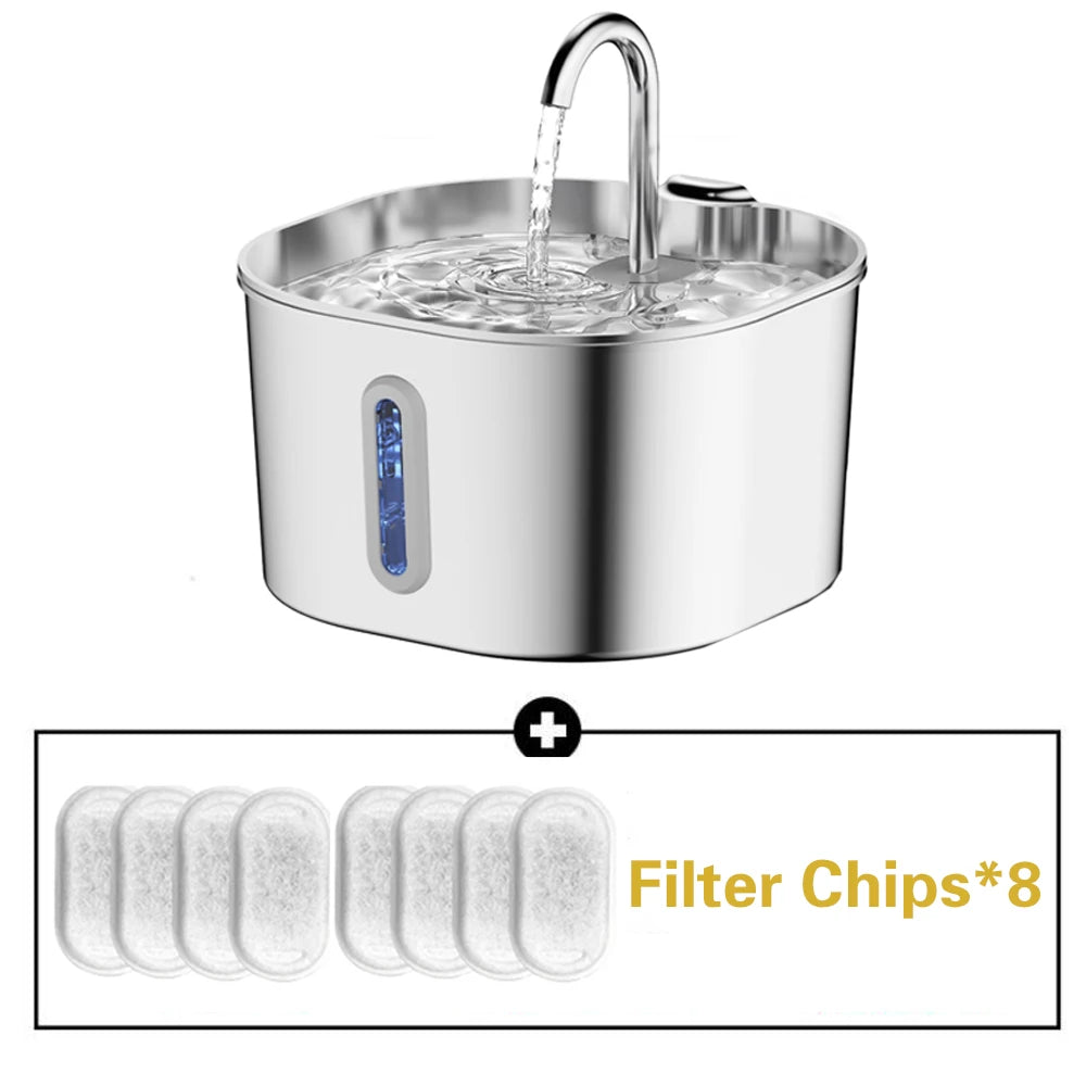 Silent Stainless Steel Pet Water Fountain Dispenser For Cats And Dogs