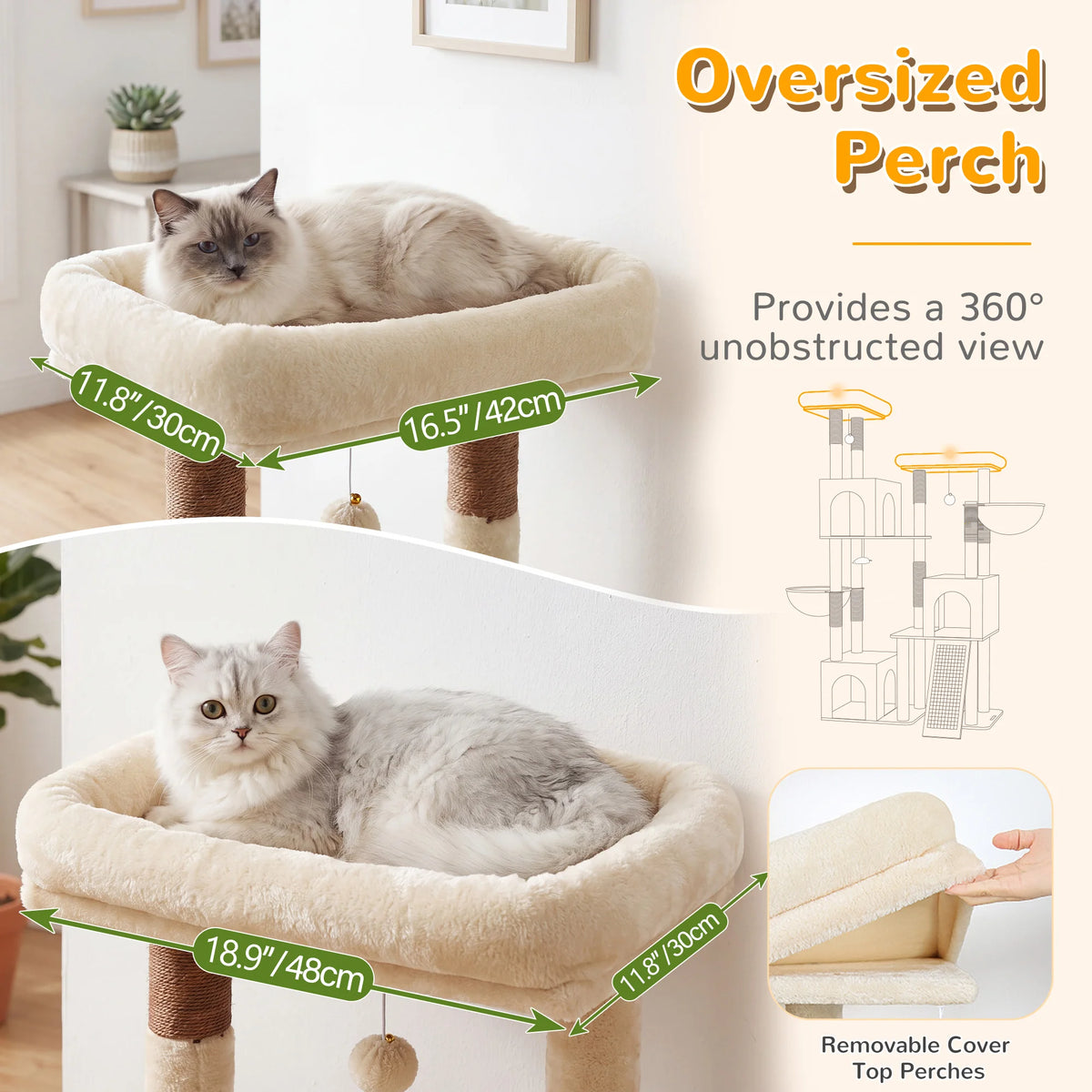 Globlazer Cat Climbing Tower With Multiple Sisal Posts And Hammocks