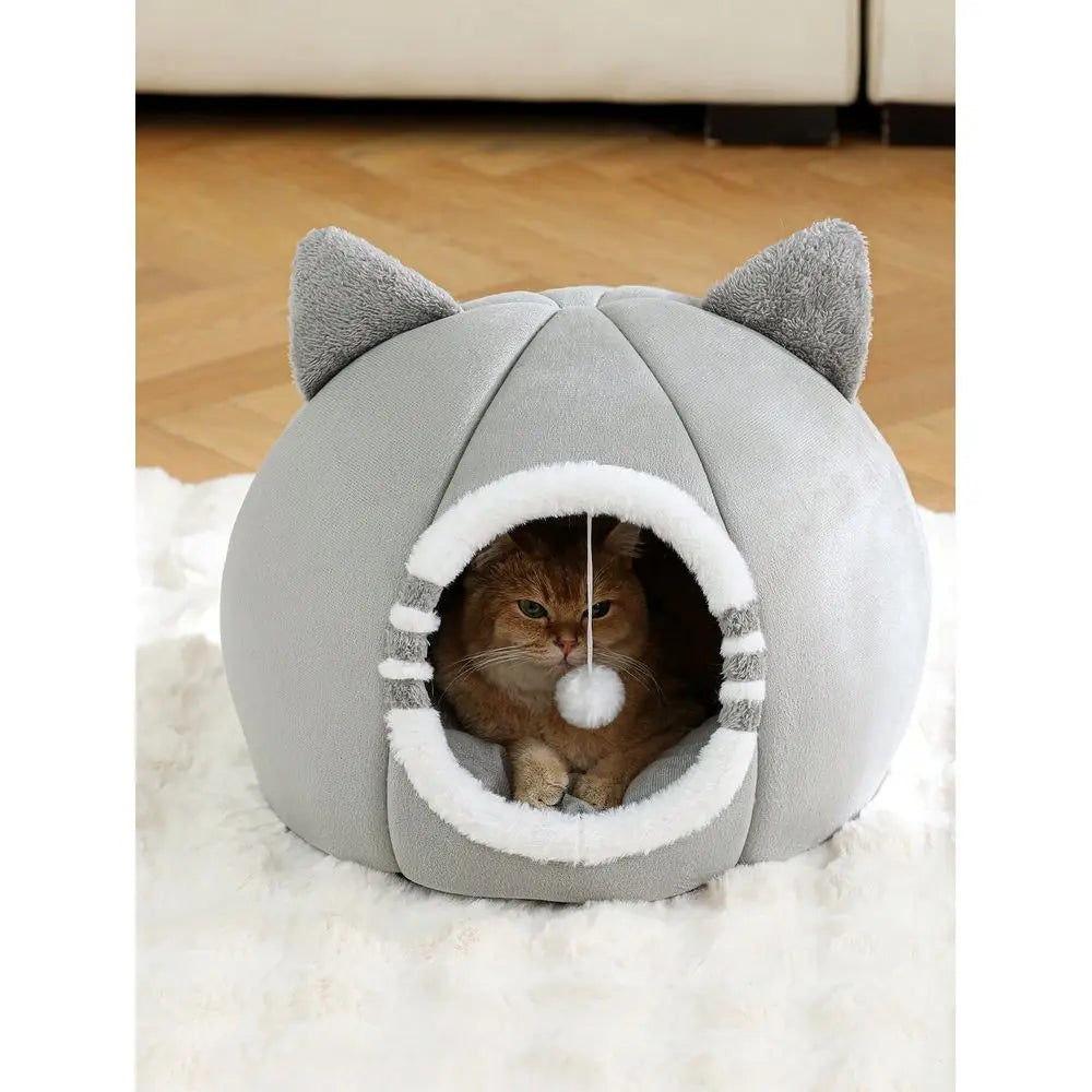 Super Soft Washable Indoor Cat Bed with Anti Slip Bottom