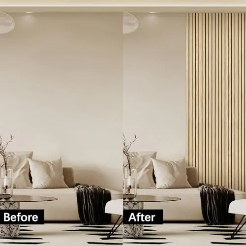 Self Adhesive Geometric Wood Slat Acoustic Wall Panels