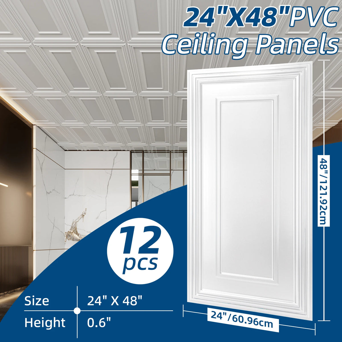 Art3d 3D Drop Ceiling Tiles Non Self Adhesive Wall Panel