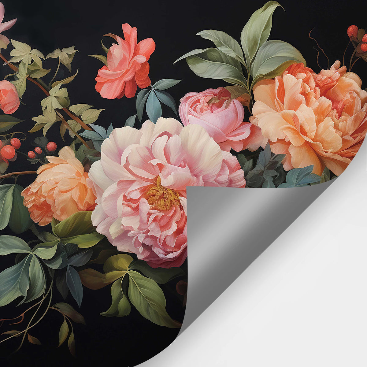 JIFFDIFF Antique Flowers Peel And Stick Vinyl Wallpaper