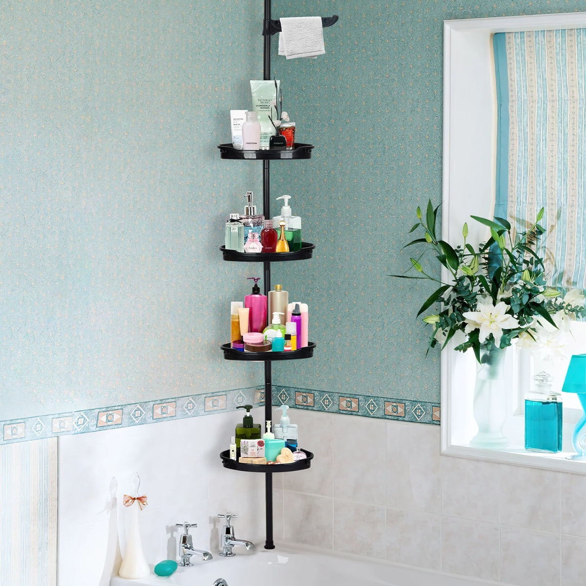 HiMISS Four Tier Corner Shower Caddy For Bathroom Storage