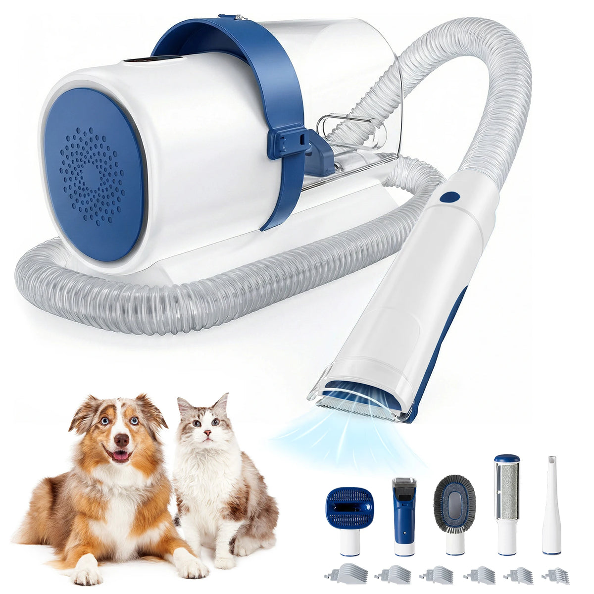 Professional Pet Grooming Vacuum Kit With Quiet Clippers And Tools