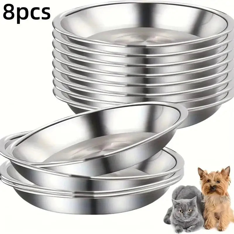 Premium Stainless Steel Low Profile Non Slip Cat Bowl