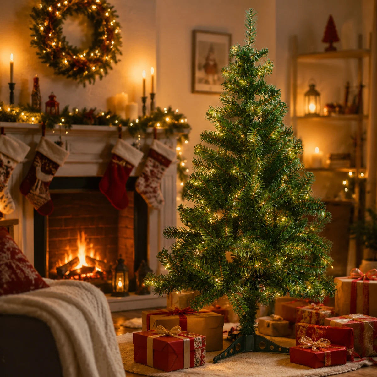 Artificial Pine Christmas Tree For Indoor Outdoor Home Decor