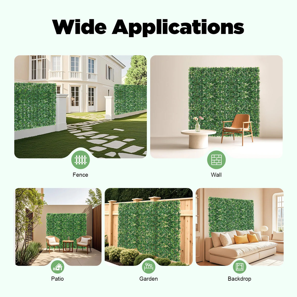 Artificial Grass Wall Panels For Garden Privacy Screen Decor