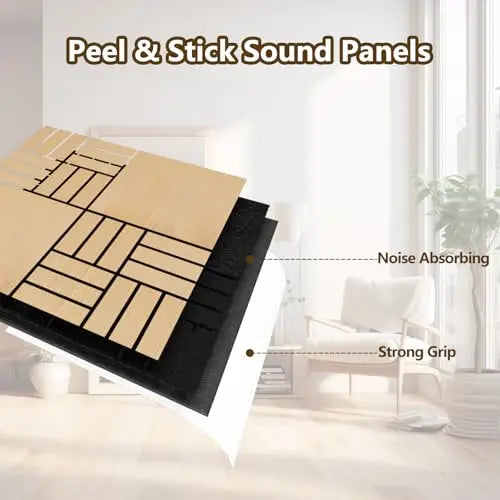 Premium Self Adhesive Wood Slat Acoustic Wall Panels