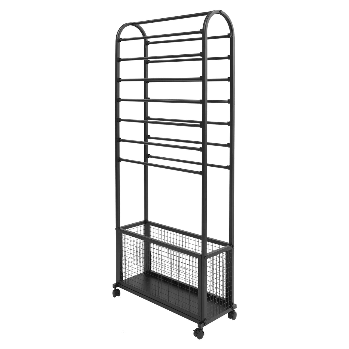 Iron Rolling Ribbon Holder Organizer Rack With Storage Basket
