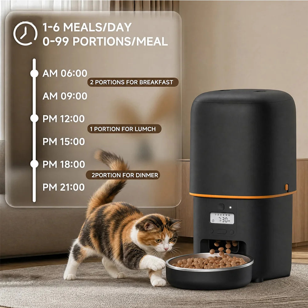 Nityers Automatic Pet Food Dispenser With Stainless Steel Bowl