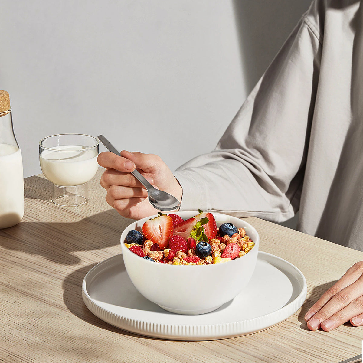 Premium Ceramic Bowls Set For Cereal Soup And Pasta Serving