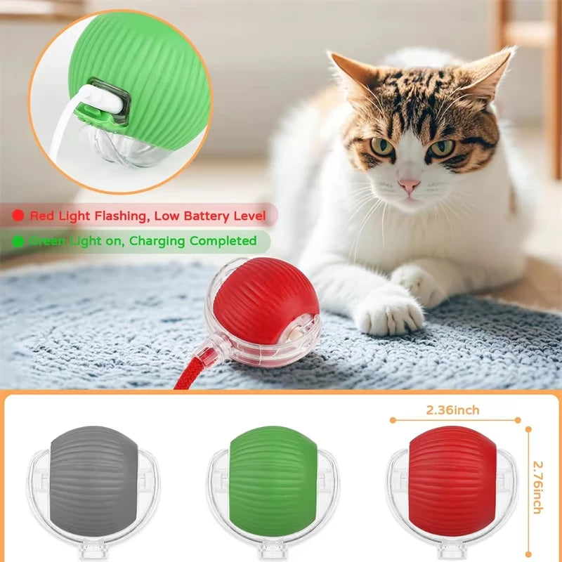 Automatic Rolling Cat Ball Toy Rechargeable Interactive Pet Mouse Simulator