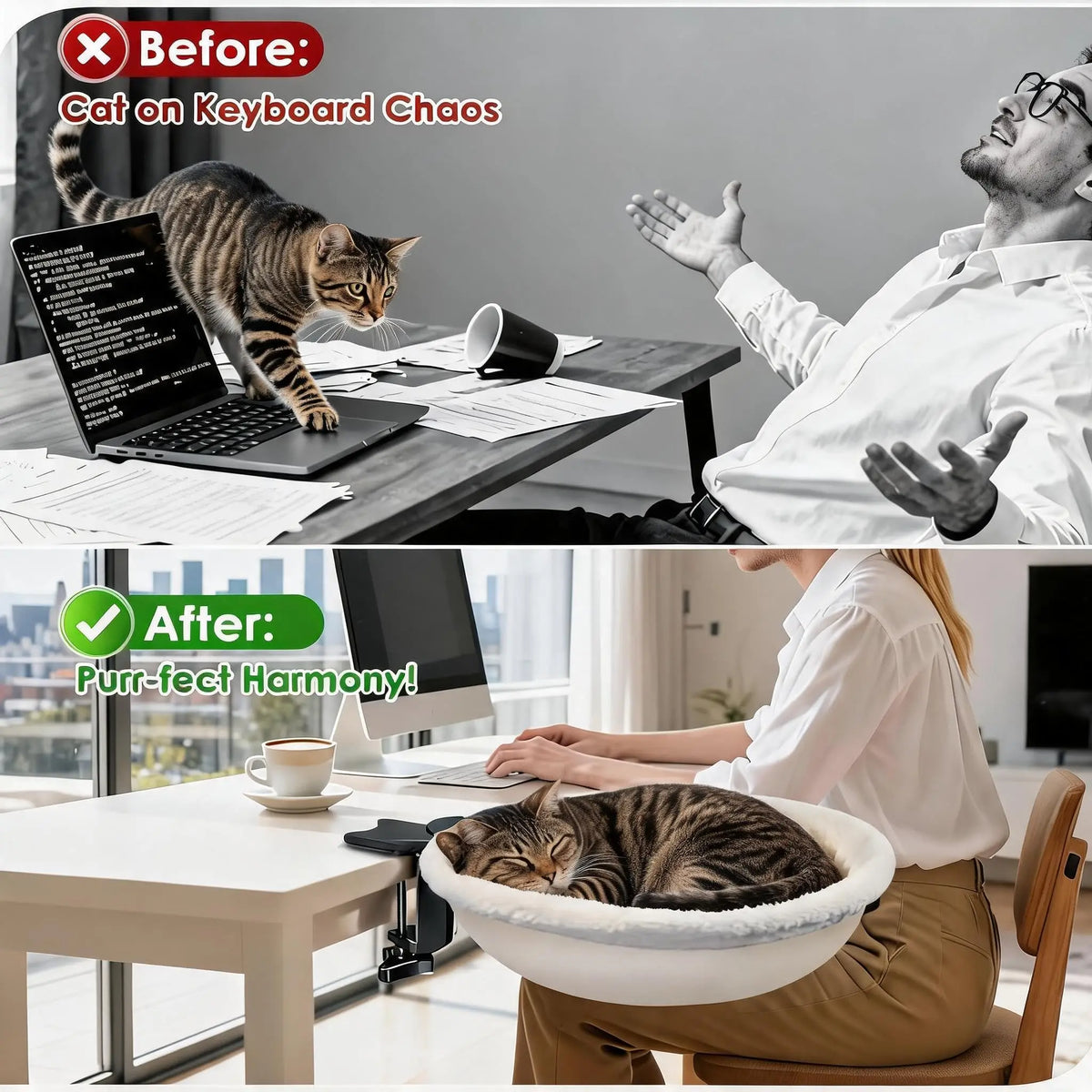 Gaomon 360 Rotating Plush Faux Fur Cat Table Bed Lounge