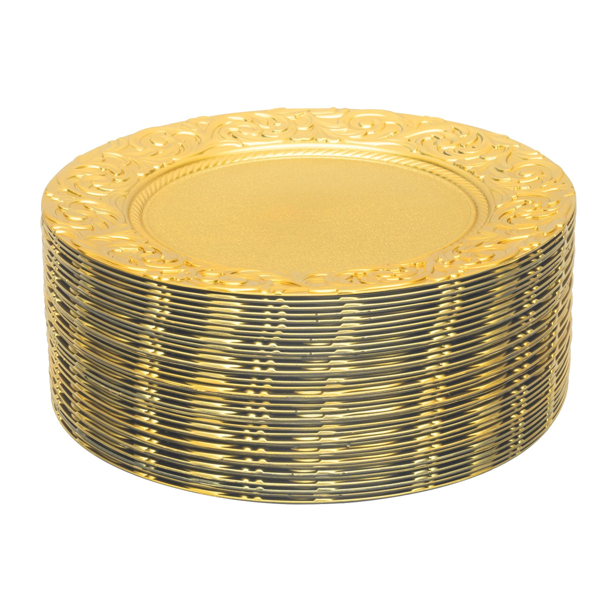 100 Piece Round Reusable Charger Plates For Weddings And Banquets