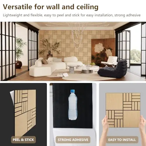 Premium Self Adhesive Wood Slat Acoustic Wall Panels