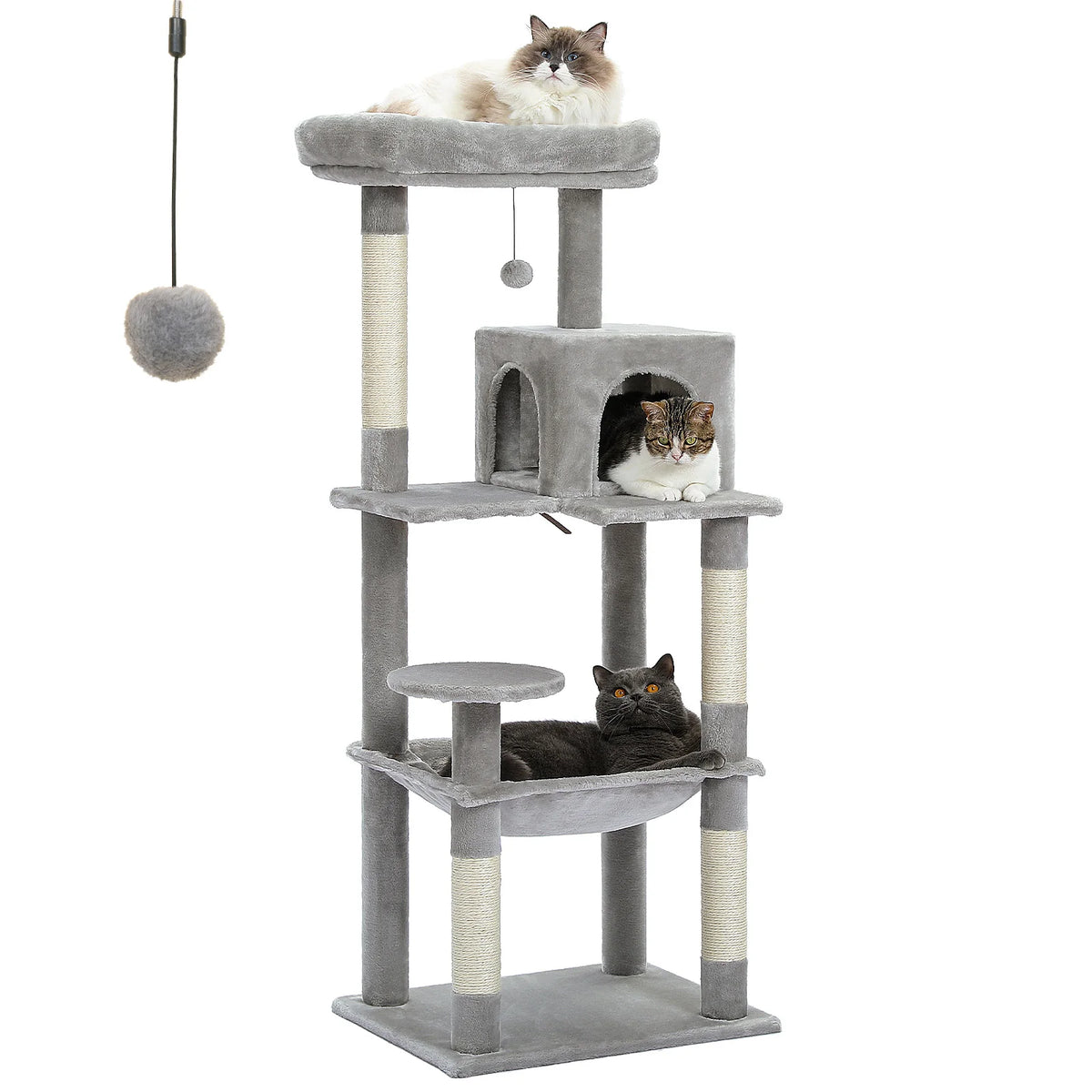 Pawz Road Five Level Cat Tree With Hammock And Scratcher