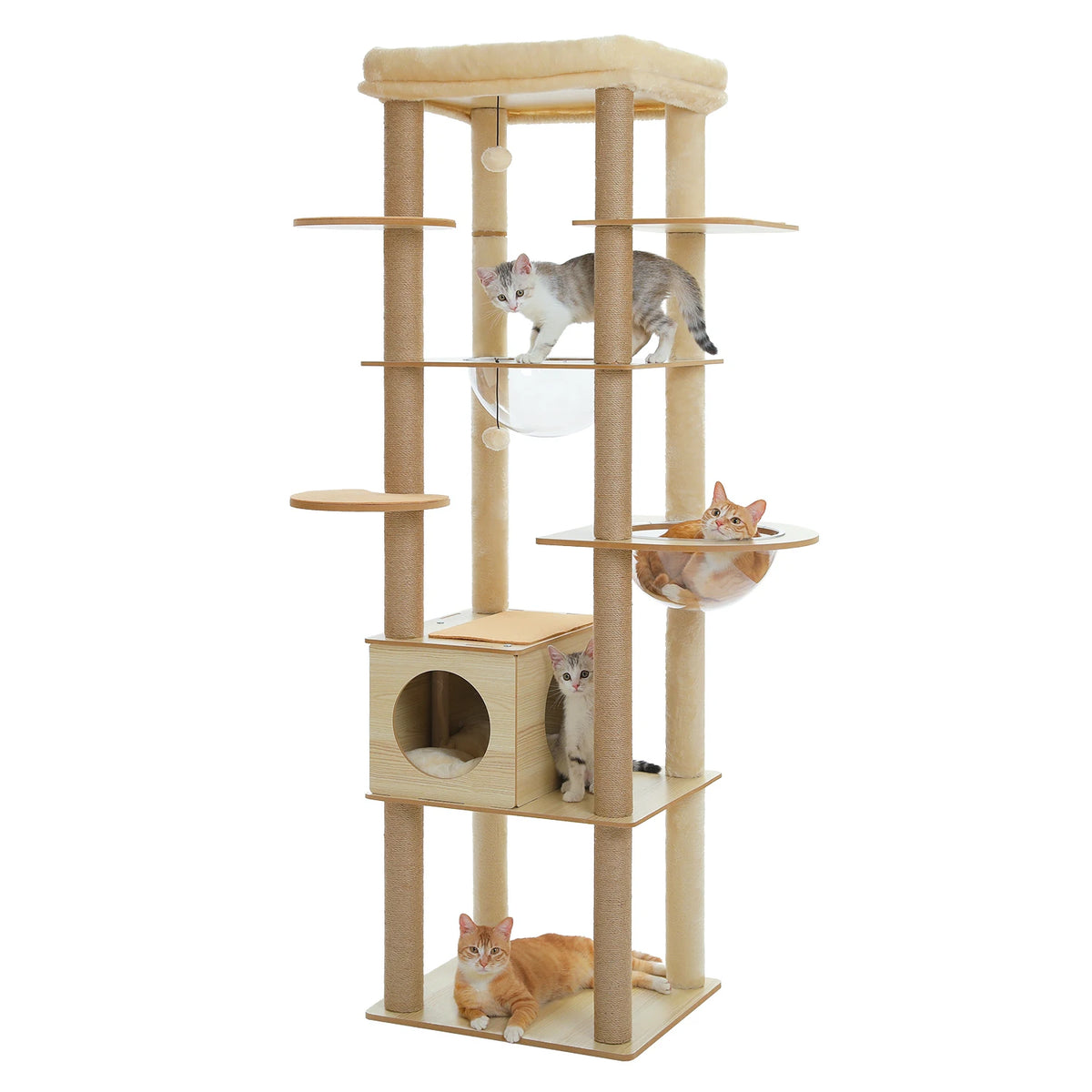 Pawz Multi Level Cat Tower With Scratching Posts Hammock