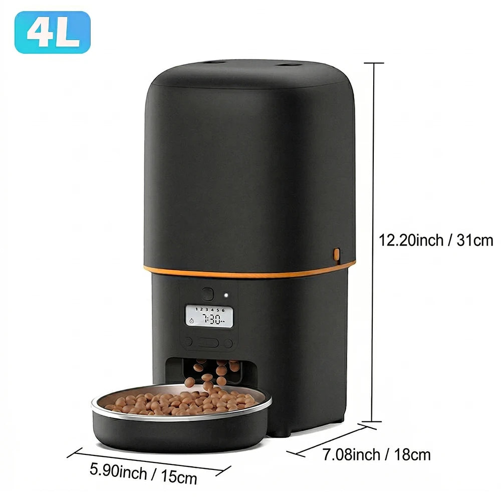 Nityers Automatic Pet Food Dispenser With Stainless Steel Bowl