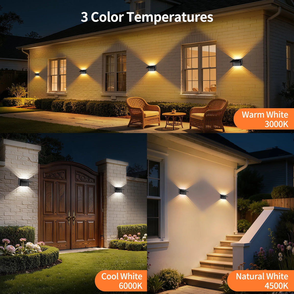 Intelamp 2 Pack Outdoor Solar Wall Lights With Remote
