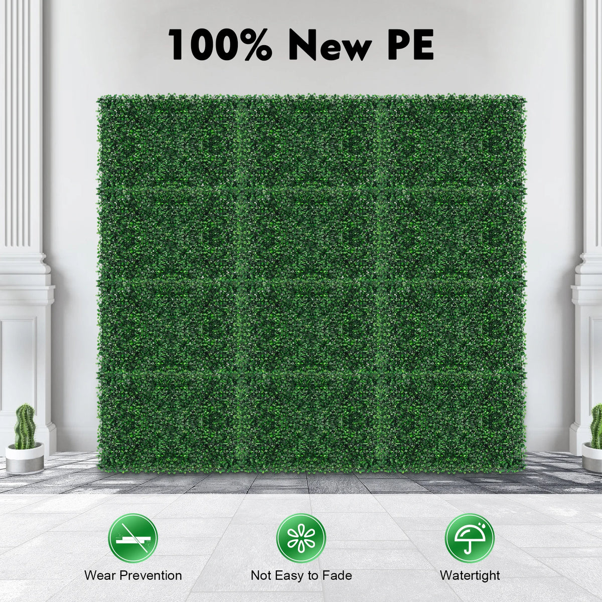 Artificial Grass Wall Panels Interlocking Faux Greenery Indoor Outdoor Decor