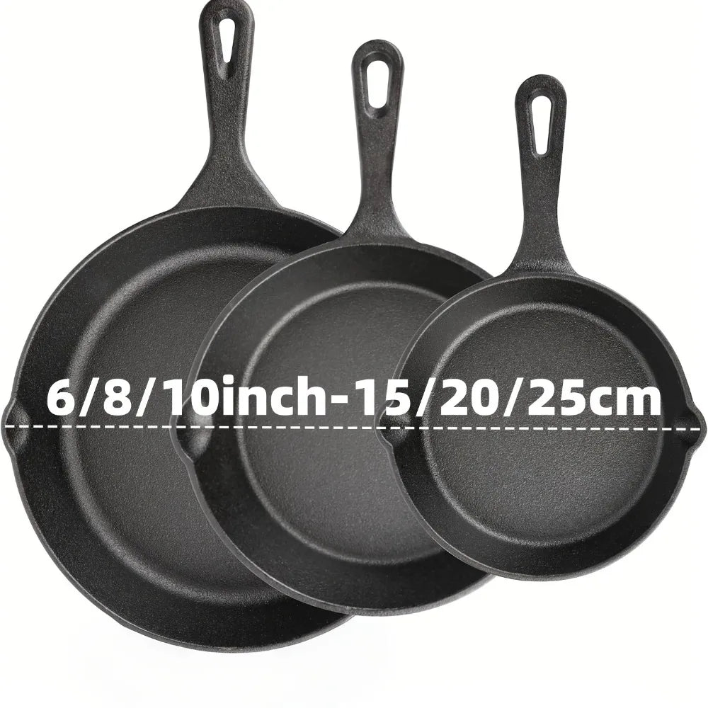 Preseasoned Heavy Duty Skillet Set For Home Outdoor Cooking