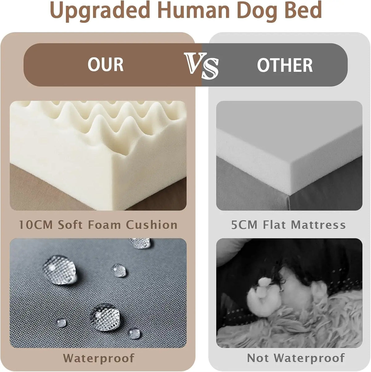 Thick Memory Foam Washable Pet And Human Bed With Pillow