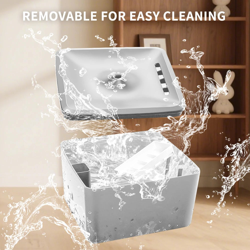 Square Pet Water Feeder With Removable Bowl And Silent Filter