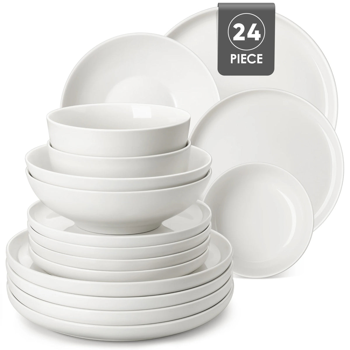 Malacasa Elegant Ceramic Dinnerware Set With Plates And Bowls