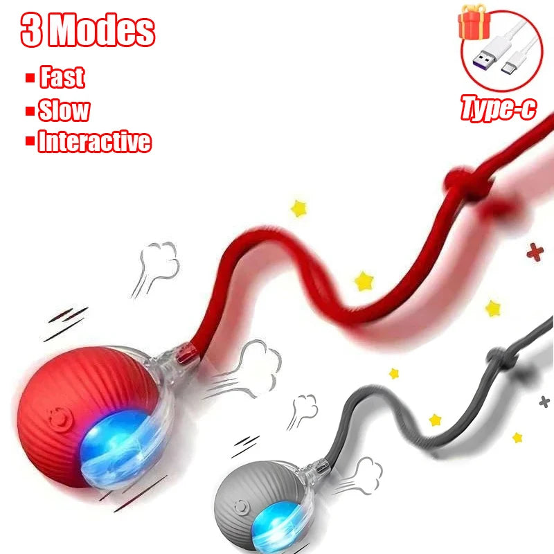 Automatic Rolling Cat Ball Toy Rechargeable Interactive Pet Mouse Simulator