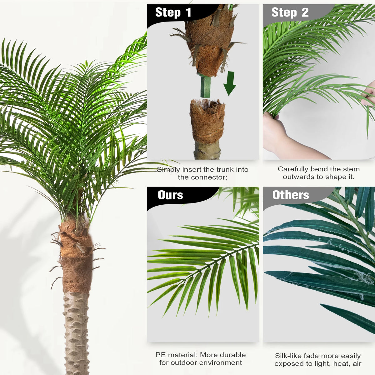 Olitree Artificial Cane Palm Tree For Indoor Outdoor Home Decor