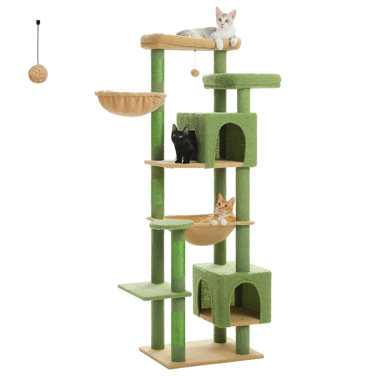 PAWZ Road Tall Cat Tower With Hammock And Scratching Posts