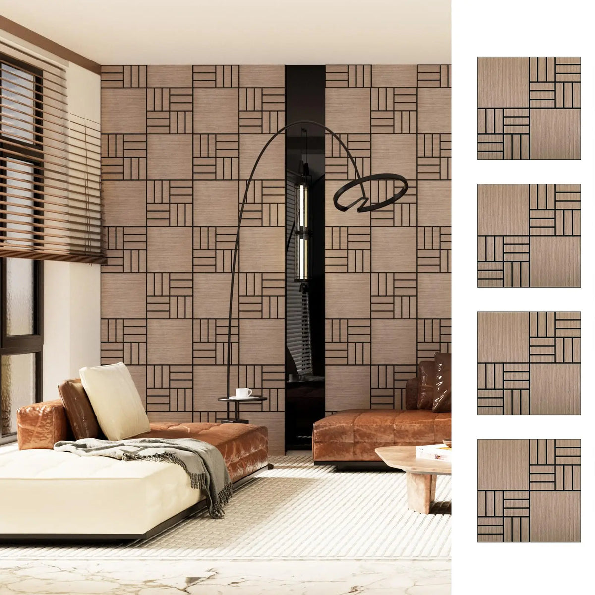 Premium Self Adhesive Wood Slat Acoustic Wall Panels